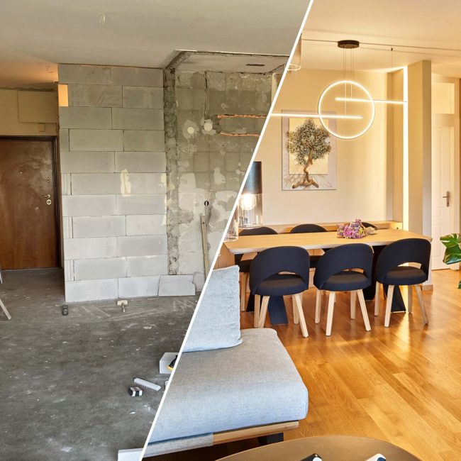 Renovation before and after example