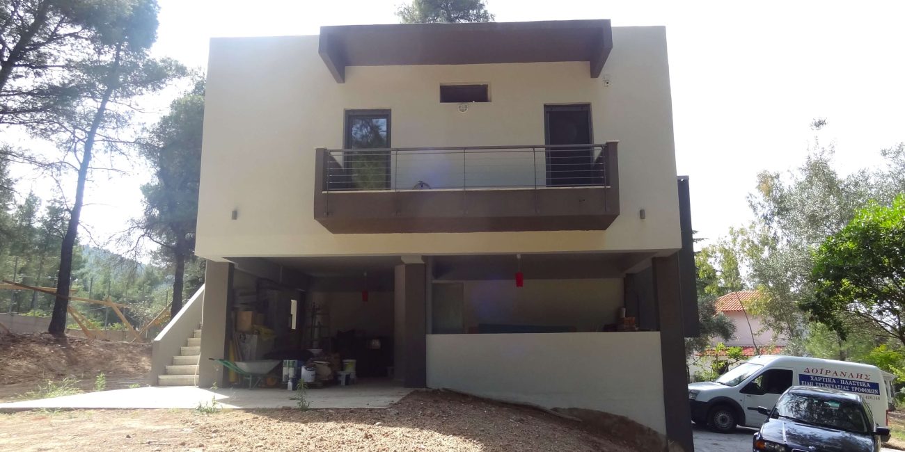 Outside of modern 2 storey rural building