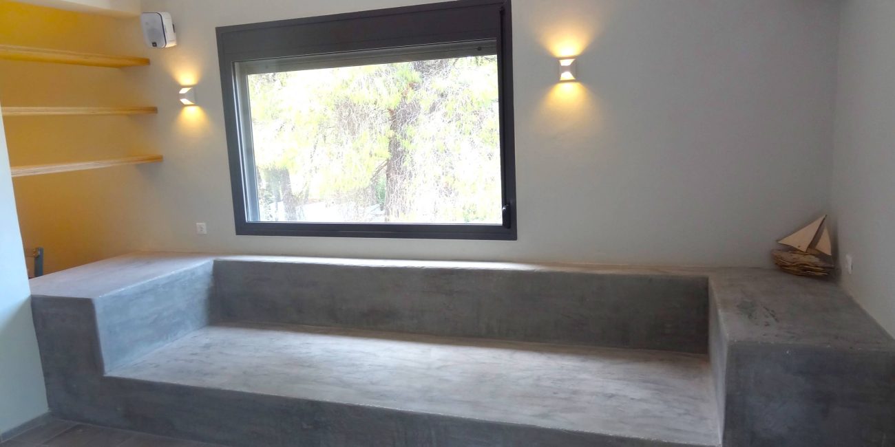 stone sofa in living room